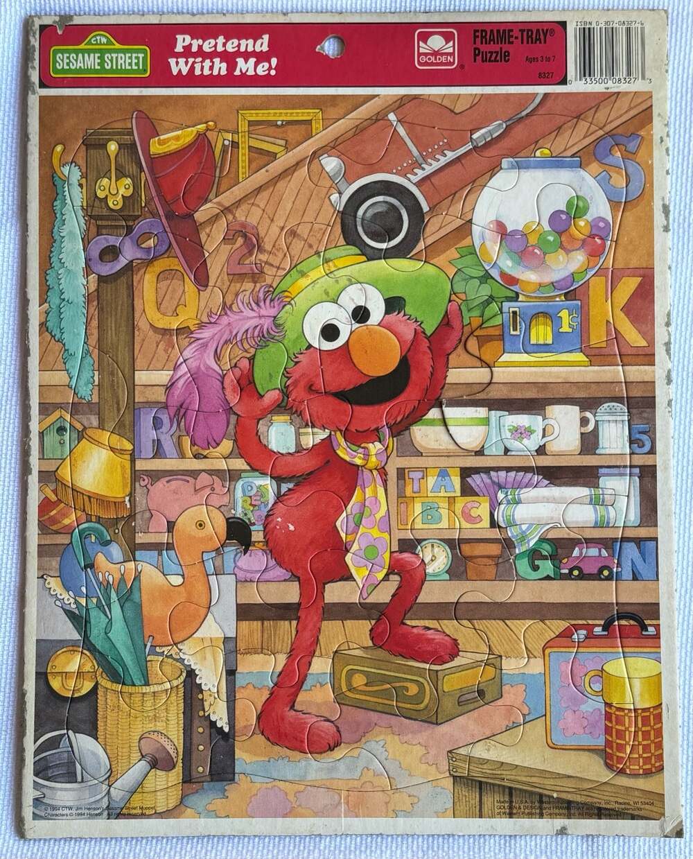 Vintage 1994 Golden Sesame Street Pretend With Me Frame-Tray Puzzle 8327